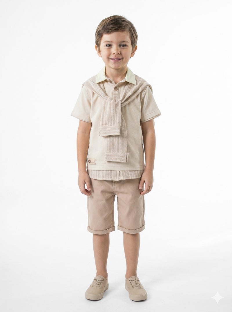 Hype Boys' two-piece summer set (T-shirt + shorts) for ages 1 to 5 years 6233 - Image 1
