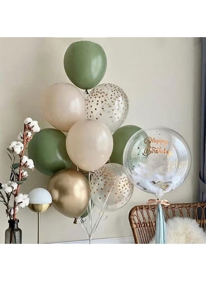 زيمي مجموعة 119 قطعة من بالونات اللاتكس المزخرفة باللون الأخضر الزيتوني - مثالية للتخرج وحفلات استقبال المولود الجديد وحفلات الزفاف وأعياد الميلاد وحفلات العزوبية - مناسبة للداخلية والخارجية - Image 3