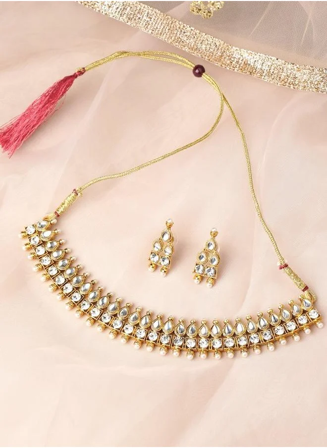 برياسي Brass Women Brass Jewellery Set with pattern and secured with closure and styled in ideal for Ethnic moments — crafted to elevate your special moments.