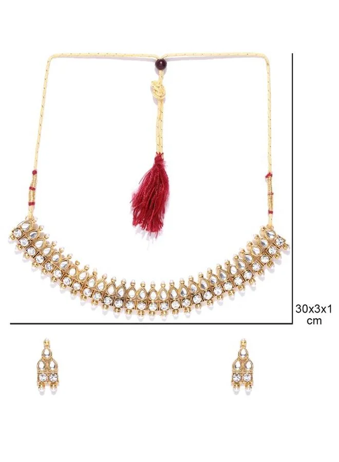 Priyaasi Stone Studded Beaded Jewellery Set