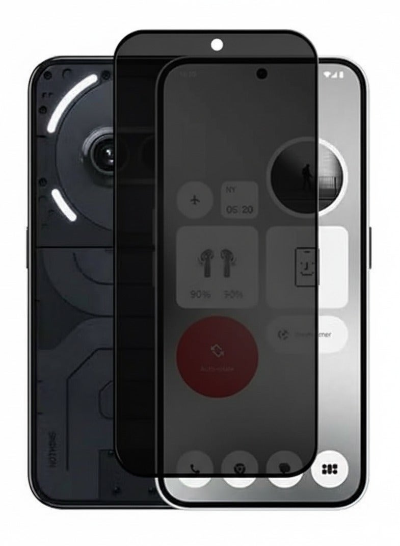 أوريجنال واقي شاشة الخصوصية لهاتف Nothing Phone 3A - زجاج مقسّى مضاد للكهرباء الساكنة مع خصوصية ESD، صلابة 9H، مضاد للتجسس، مقاوم للغبار، لمسة فائقة النعومة - Image 1