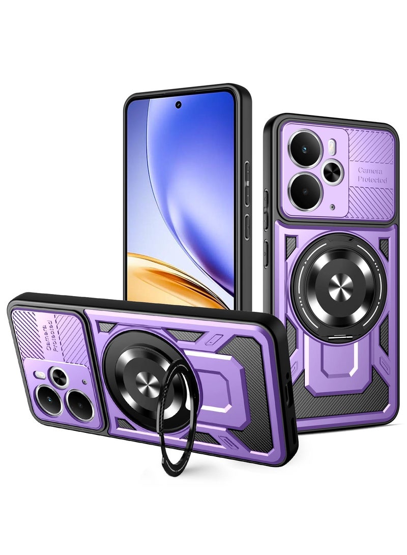 Case Cover Shock Resistant Protect Camera TPU + PC Compatible with Realme 14T/Realme 14 5G (Purple)