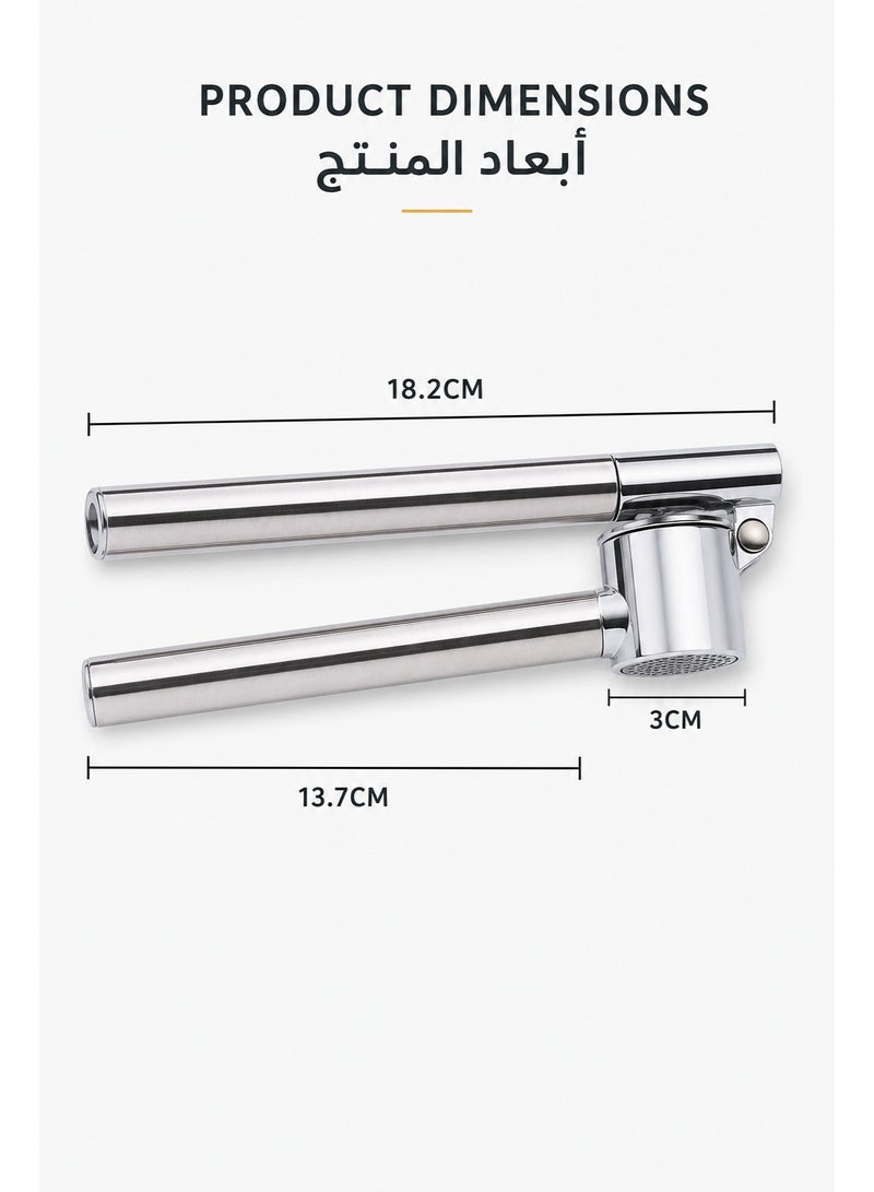 Stainless Steel Garlic Press Heavy Duty – 304 Food Grade Halal Safe Garlic Crusher with Extended Lever Handle, Easy Squeeze Mincer for Arabic Kitchen, Restaurant & Large Family, No Peeling Needed, Easy Clean - Image 5