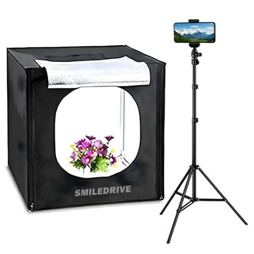 SMILEDRIVE® Photo Studio Light Box Product Photography 43 sq cm Lighting Tent with 2 LED-Made in India Photo Booth with a Professional Tripod - Image 1