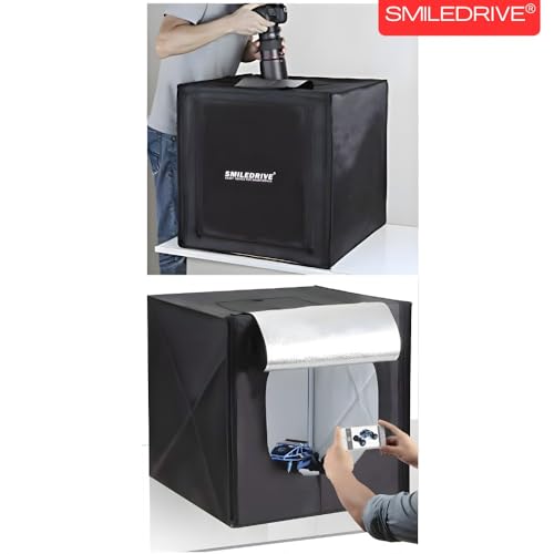 SMILEDRIVE® Photo Studio Light Box Product Photography 43 sq cm Lighting Tent with 2 LED-Made in India Photo Booth with a Professional Tripod - Image 3