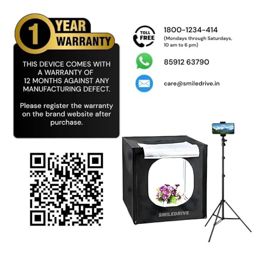 SMILEDRIVE® Photo Studio Light Box Product Photography 43 sq cm Lighting Tent with 2 LED-Made in India Photo Booth with a Professional Tripod - Image 4