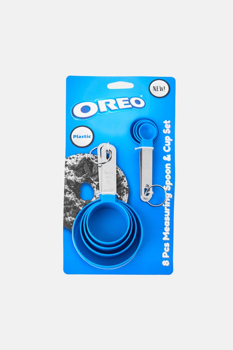 Oreo 8Pccs Measuring Spoon And Cup Set, Blue - Image 1