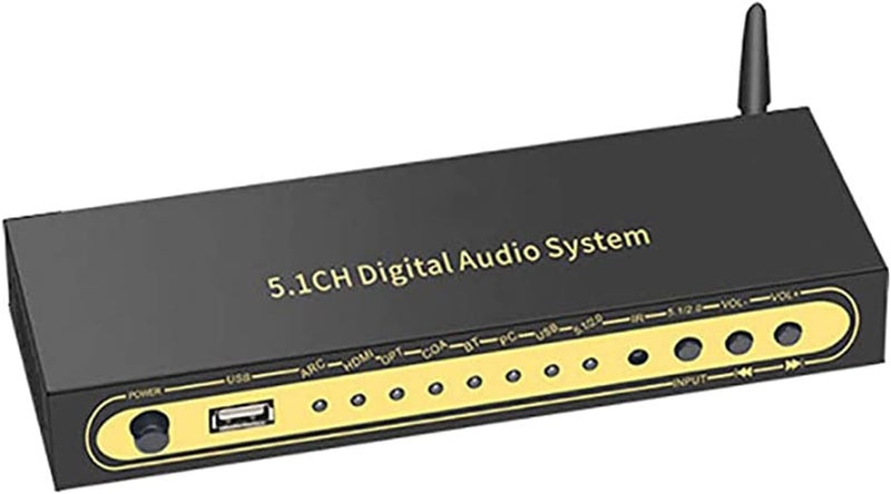 Tobo 5.1 Audio Decoder, DTSHD Dolby Atmos, U Disk HDMI Bluetooth 5.0 Optical Fiber ARC Coaxial, Support Blu-Ray Playerps Mputerset-Top Box and Other Source Devices TD-1098WA - Image 1