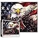 Tucocoo American Flag Jigsaw Puzzles for Adults 1000 Pieces Bald Eagle Shoulder a Gun Jigsaw Puzzle Art 20 x 27 Inches Colorful DIY Puzzles for Home Decoration Family Puzzle Perfect for Game Nights - Image 2