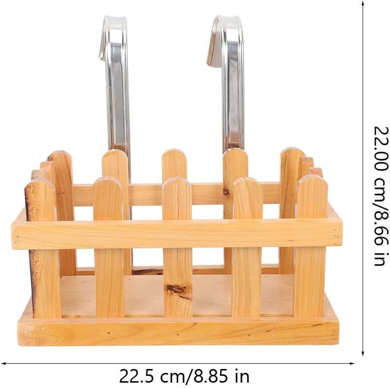 SHERCHPRY Bathroom Soap Hanging Basket Bath Bucket Storage Organizer Wood Frame Multifunctional Hanging Caddy for Tub Accessories - Image 2