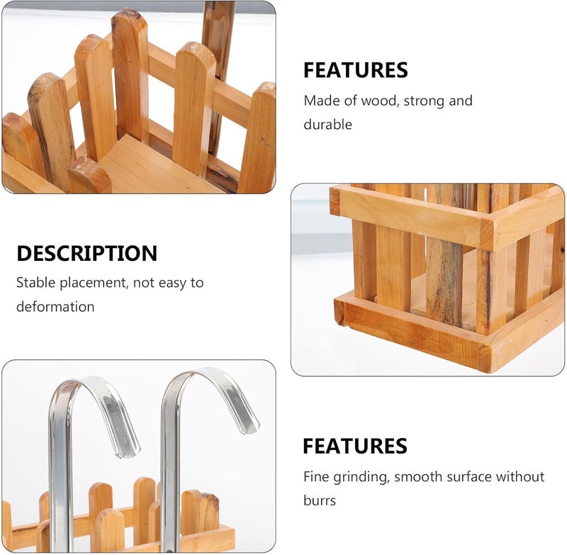 SHERCHPRY Bathroom Soap Hanging Basket Bath Bucket Storage Organizer Wood Frame Multifunctional Hanging Caddy for Tub Accessories - Image 3