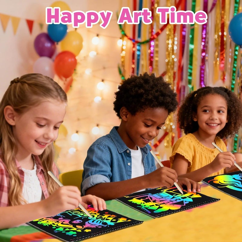 ZMLM Scratch Paper Art-Crafts Gift: 2 Pack Supplies Toys for 3 4 5 6 7 8 9 10 Years Old Girls and Boys Kids Gifts Birthday Party Games Unicorns - Image 5