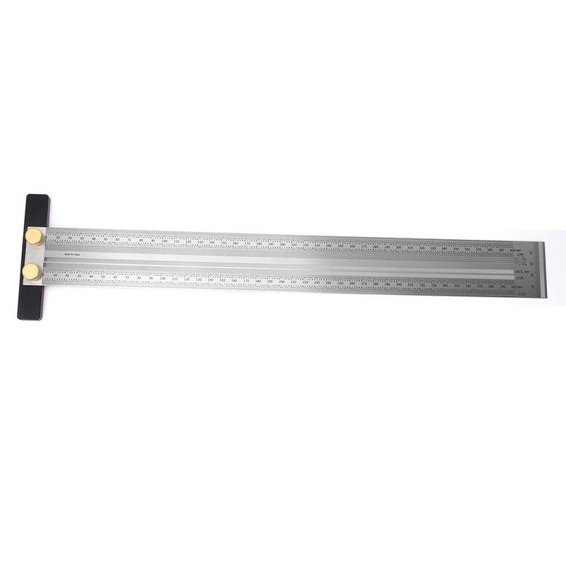 400mm Marking Ruler Type B Stainless Steel T Hole Scribing Tool for Woodworking - Image 2