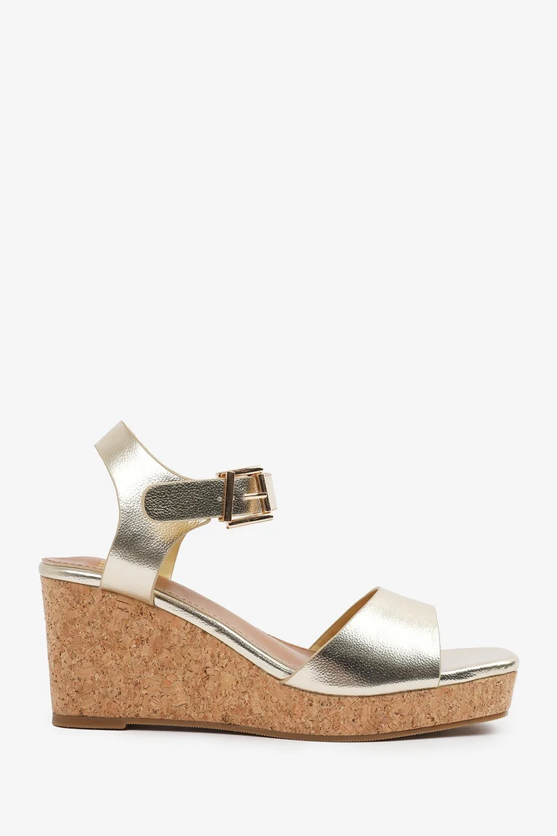 Where's That From 'Imelda' Wide Fit Wedge Sandals With Buckle Ankle Strap