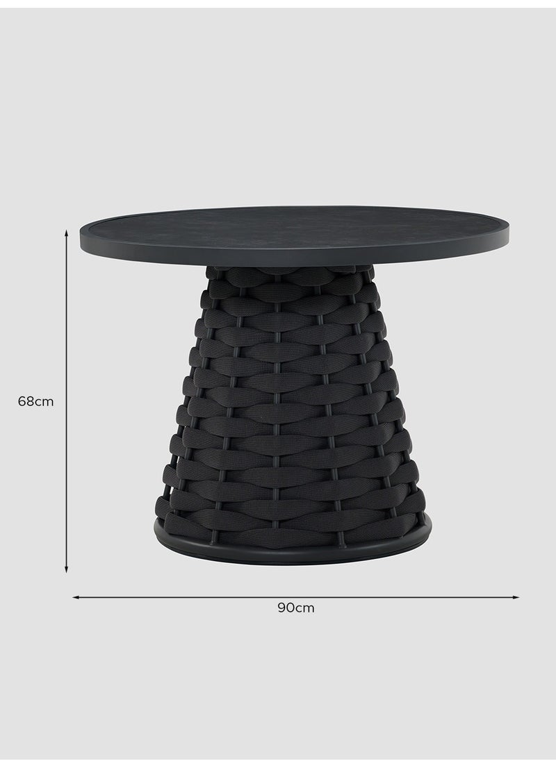 AL HUZAIFA FURNITURE - Hug Outdoor Round Table Ceramic Glass Top - Image 1