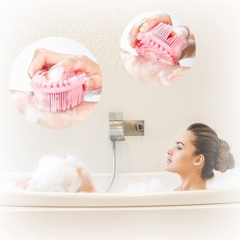 TDHDIKE Silicone Body Scrubber Loofah - Set of 3 Soft Exfoliating Body Bath Shower Scrubber Loofah Brush for Sensitive Kids Women Men All Kinds of Skin - Image 5