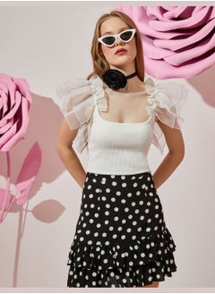 KOTON Rachel Araz X Koton - Tulle Detail Ribbed Strappy Tanktop  - Image 3