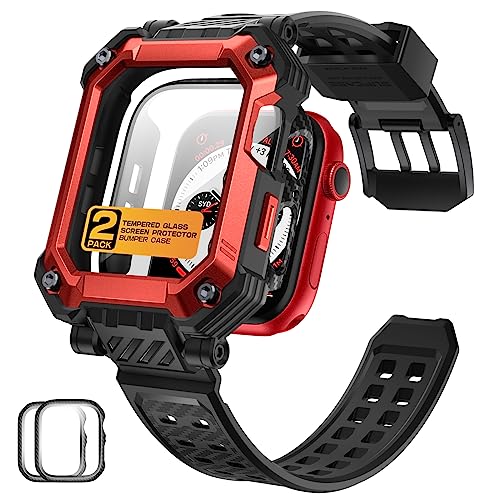 SUPCASE for Apple Watch 9 45mm Band with Case Unicorn Beetle Pro Builtin Tempered Glass Screen Protector Rugged Protective Men Cover with Adjustable Strap Band for iWatch 987 45mm Ruddy - Image 1