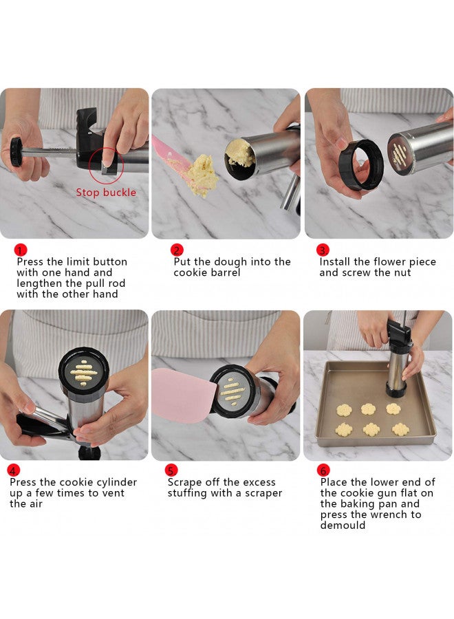 ZOAJU Cookie Press Gun Kit for DIY Biscuit Maker and Decoration with 8 Icing Nozzles and 13 Molds - Image 4