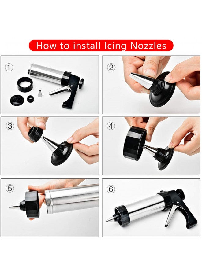 ZOAJU Cookie Press Gun Kit for DIY Biscuit Maker and Decoration with 8 Icing Nozzles and 13 Molds - Image 3