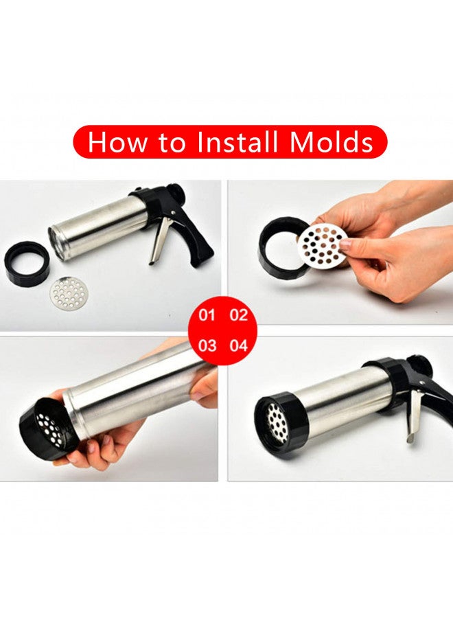 ZOAJU Cookie Press Gun Kit for DIY Biscuit Maker and Decoration with 8 Icing Nozzles and 13 Molds - Image 2