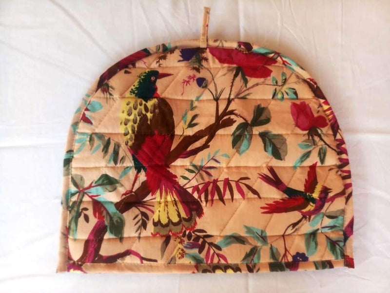 Malan Bai Mandala Tea Cozy Cover White Hand Block Winter Tea Cozy Cotton Tea Kettle Warmer Pot Cover Hot Coffee Cover Handamde Kitchen Décor Brand: Malan Bai (Pattern 1) - Image 1