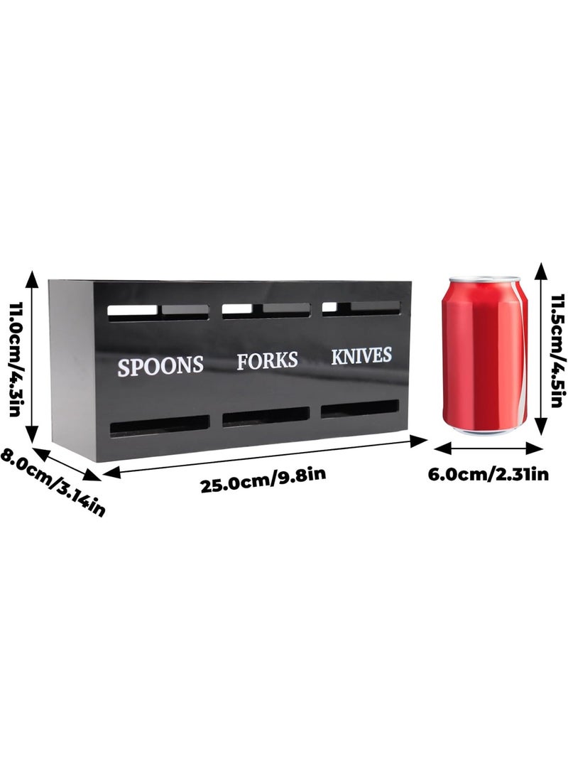 YelaJoy Kitchen Utensil Holder, Black Acrylic Organizer for Spoons Forks and Knives, Utensil Caddy for Parties, Silverware Organizer, Cabinet Caddy, Silverware Holder  - Image 3