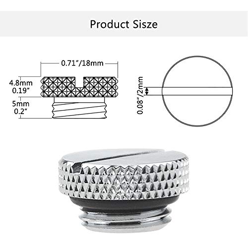 BXQINLENX Silver Chrome G1/4" Plug Water Stop Plug Water Locks for Computer Water Cooling System (4 PCS) - Image 2