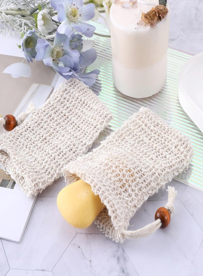Larrel 2PCS Soap Saver Bag, Sisal Exfoliating Soap Pouch, Natural Cotton-Linen Exfoliating Net Pouch with Drawstring, Foaming and Drying Exfoliating-Mesh Pouches for Bath and Shower (13x8.5cm, Beige) - Image 5
