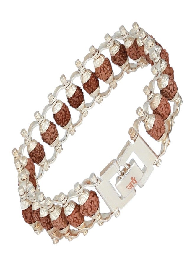 Japam Silver Modern Rudraksha Bracelet | Authenticity Certificate | Bracelet for Medidation and Prayers | Unisex Design for Men and Women - Image 1