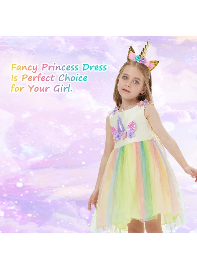 Unicorn Princess Costume Birthday Pageant Party Dance Performance Fancy Dress Up Outfit 4 - 7 Years - Image 4