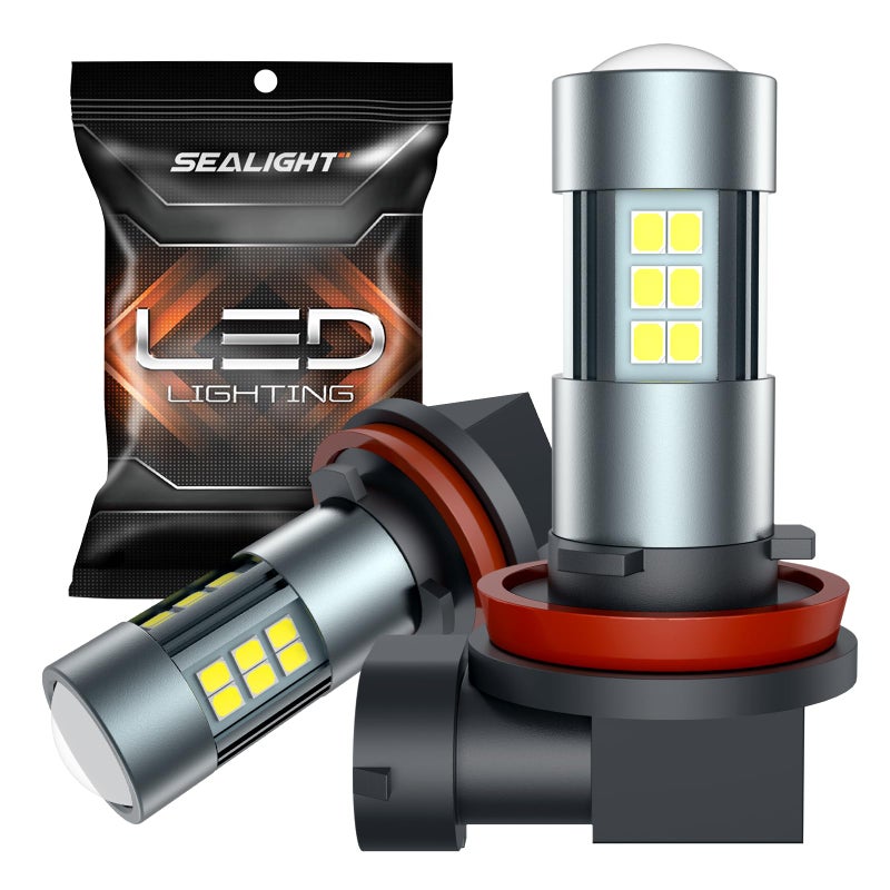 SEALIGHT H11 H8 H16 LED Fog Light Bulbs or DRL, Real 360Â° illumination Fog Bulbs, 6000K 400% Brightness Upgraded, H16 Front Fog Lamp,Non-polarity, Pack of 2, Plug&Play - Image 1