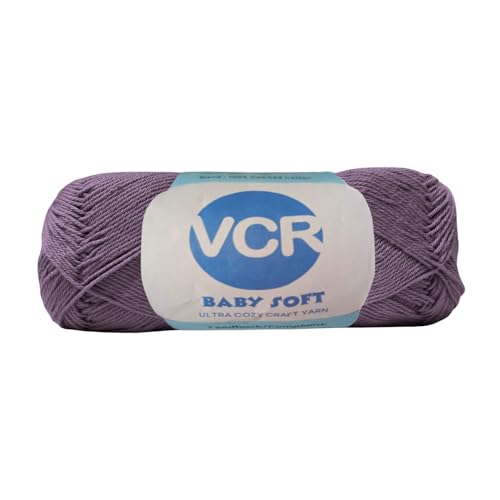 VCR 4Ply Wine Yarn, 100 Grams Hank, 320 Meters Length, Cotton Combed Ball for Crochet and Knitting, Soft Crosia Threads, Pack of 1 Yarn, Suitable for DIY Crafts - Image 1