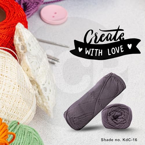 VCR 4Ply Wine Yarn, 100 Grams Hank, 320 Meters Length, Cotton Combed Ball for Crochet and Knitting, Soft Crosia Threads, Pack of 1 Yarn, Suitable for DIY Crafts - Image 5