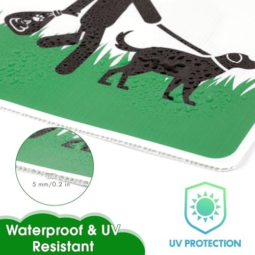 Opvixi 2 Pack Clean up After Your Dog Signs, 12.6" x 9.5" No Pooping Dogs Signs with Metal H-Stakes, Double-sided Pick up After Your Dog Sign for Yard, Lawn - Image 3