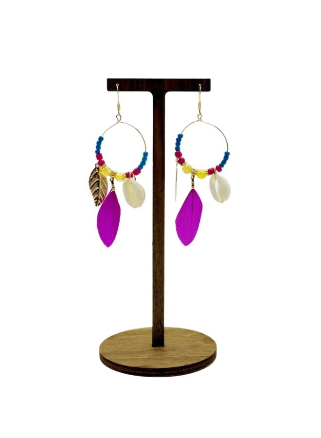 Goolsky Bohemian Ethnic Feather Tassel Earrings – Unique Statement Dangle Jewelry for Women - Image 3