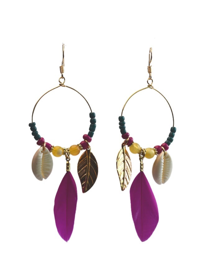 Goolsky Bohemian Ethnic Feather Tassel Earrings – Unique Statement Dangle Jewelry for Women - Image 1