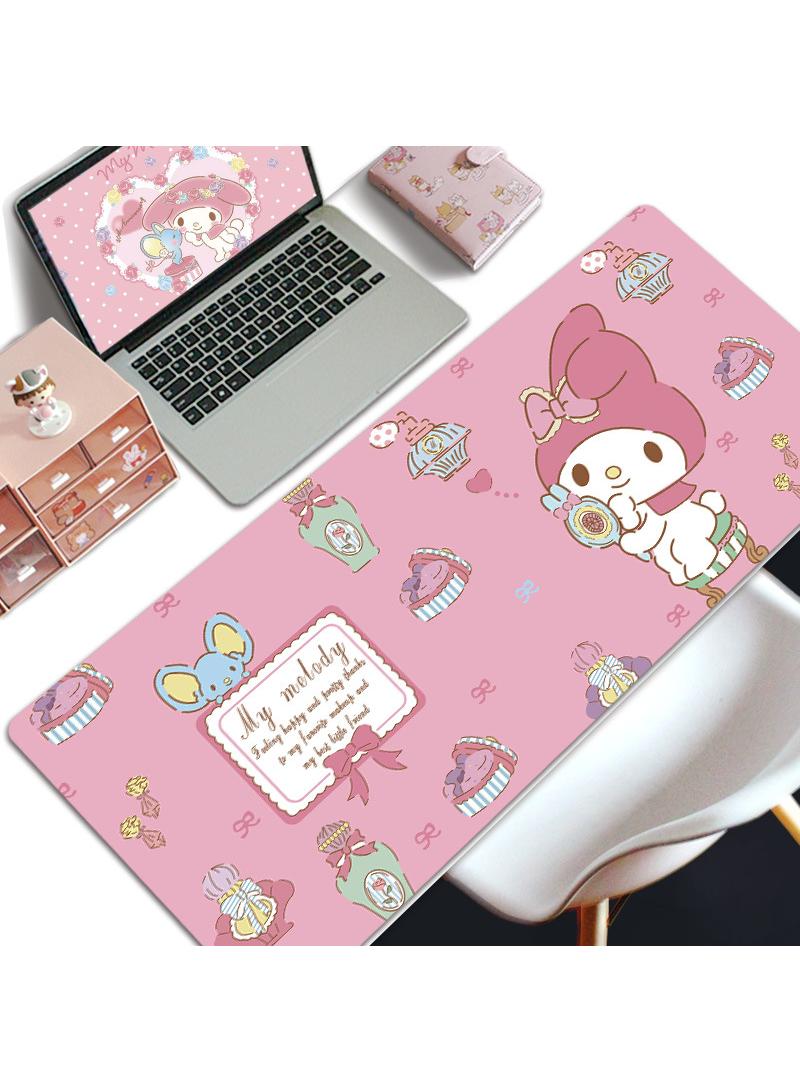 Y&D لوحة ماوس ألعاب My Melody Girls Gift لوحة ماوس كبيرة ممتدة وحواف مخيطة ولوحة ماوس طويلة وقاعدة مطاطية غير قابلة للانزلاق 800X300X4mm - Image 1