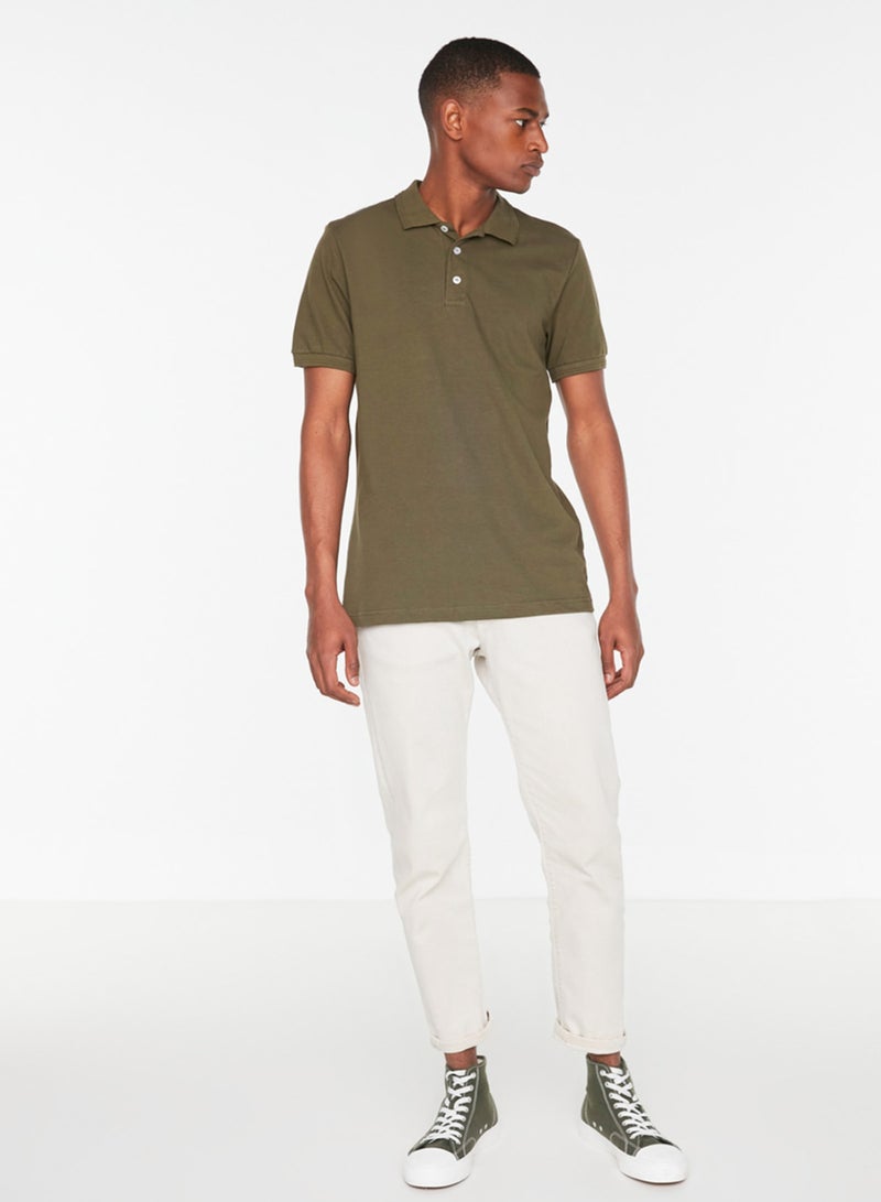 trendyol Khaki Slim Fit Polo Neck Short Sleeve Polo Neck T-Shirt Tmnss20Po0009 - Image 5
