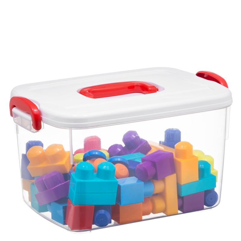 Tribello Clear Plastic Storage Bins with Lids and Handle Stackable Storage Bins, 9 Quarts - Image 1