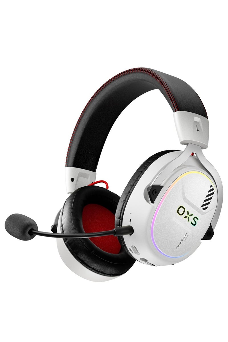 OXS AUDIO OXS Storm G2 Wireless Gaming Headset, Over-Ear Gaming Headphones with 7.1 Virtual Surround Audio, 3 EQ Modes, Low Latency 2.4GHz, 50mm Driver, RGB Light, Bluetooth 5.3, Compatible with PC, Console, Mobile Phone, White - Image 2