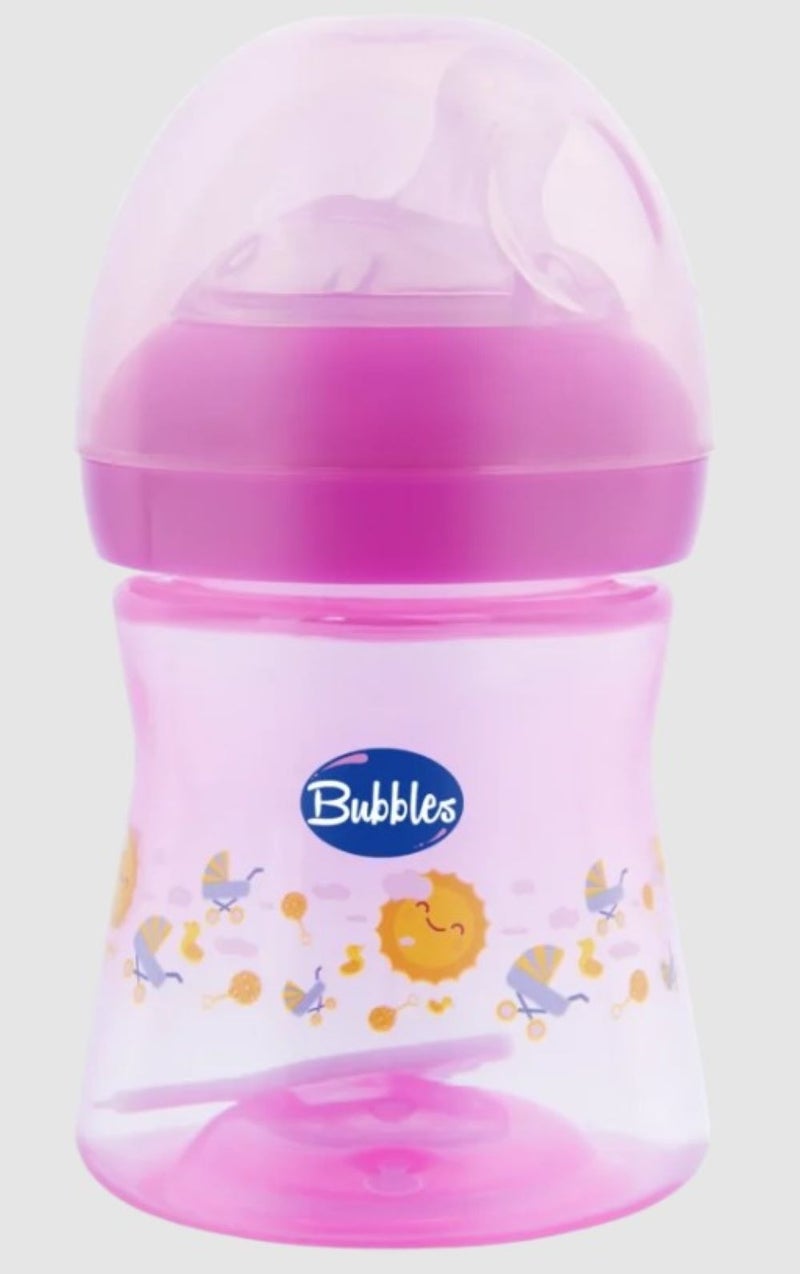 Bubbles Natural Angled-Nipple Feeding Bottle 150Ml-Rose - Multishape - Image 2