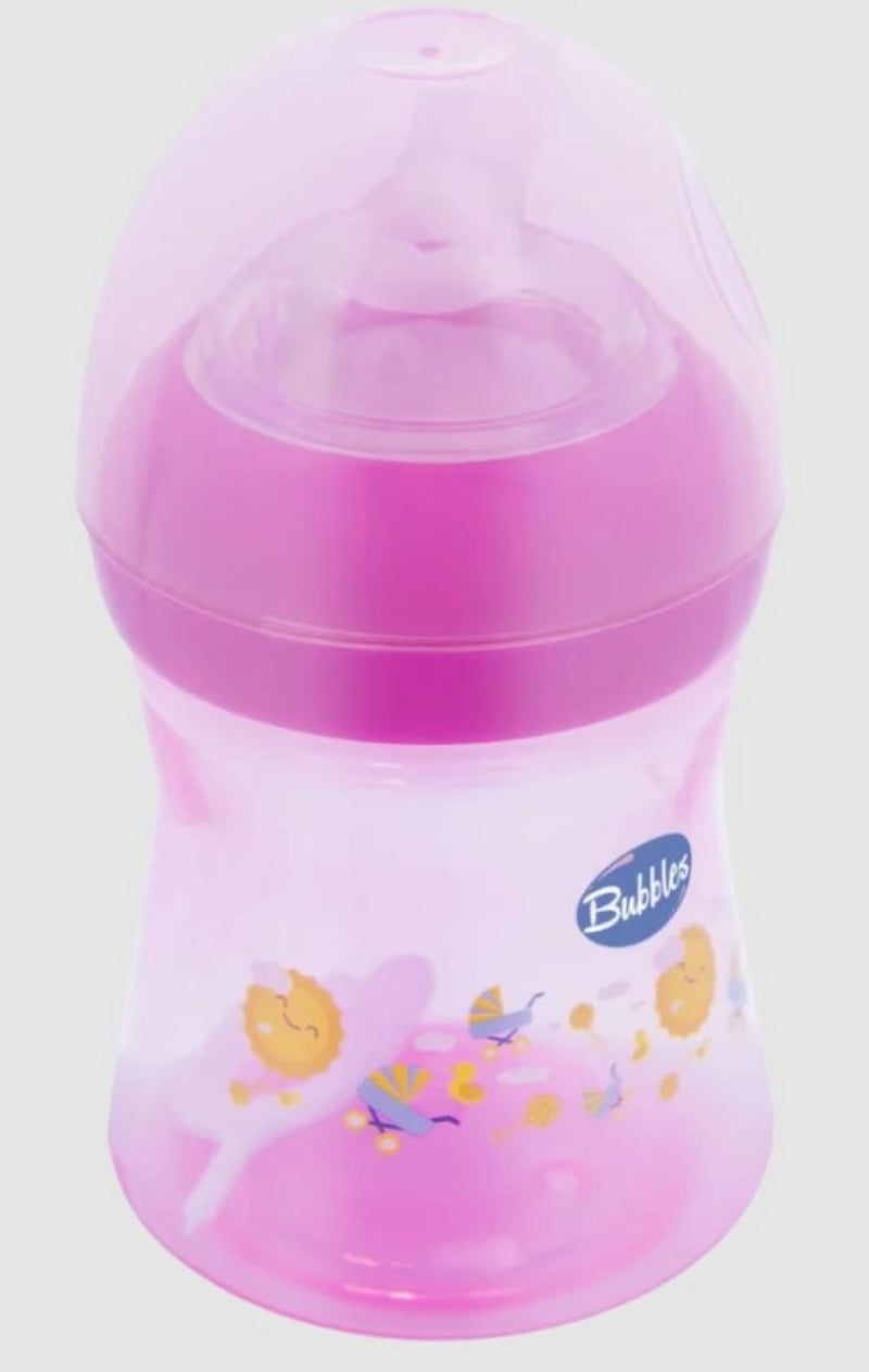 Bubbles Natural Angled-Nipple Feeding Bottle 150Ml-Rose - Multishape - Image 3