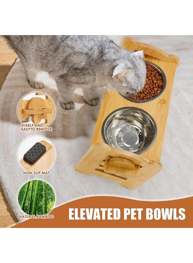 NeoStyle Elevated Dog Bowls, Equipped with High Bracket Sloping Dog Food Bowl, Removable Raised Stand No Spill Pet Food Water Feeding Bowls for Small Medium Dogs Cats, Home & Outdoor Use - Image 4
