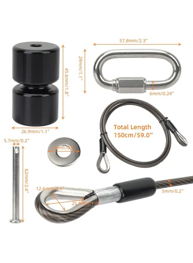 Heavy Duty Trailer Tailgate Lift Assist Kit 6358 4S BK with Coated Cables Replacement Rollers Pins Washers Rings Hardware Compatible with GL1 Lift Trailers Easy Installation 6061 T6 Aluminum and Stainless Steel Construction for RV Utility Cargo Trailers - Image 2