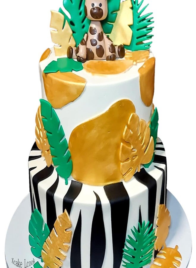Xcake Lcook قوالب فوندان كبيرة على شكل ورقة سلحفاة، قوالب سيليكون على شكل نبات سرخس النخيل الهاواي، قوالب خبز الشوكولاتة على شكل ورقة موز الجنة الاستوائية لتزيين الكيك والكب كيك والحلوى والصلصال والراتنج والأعمال اليدوية - Image 5