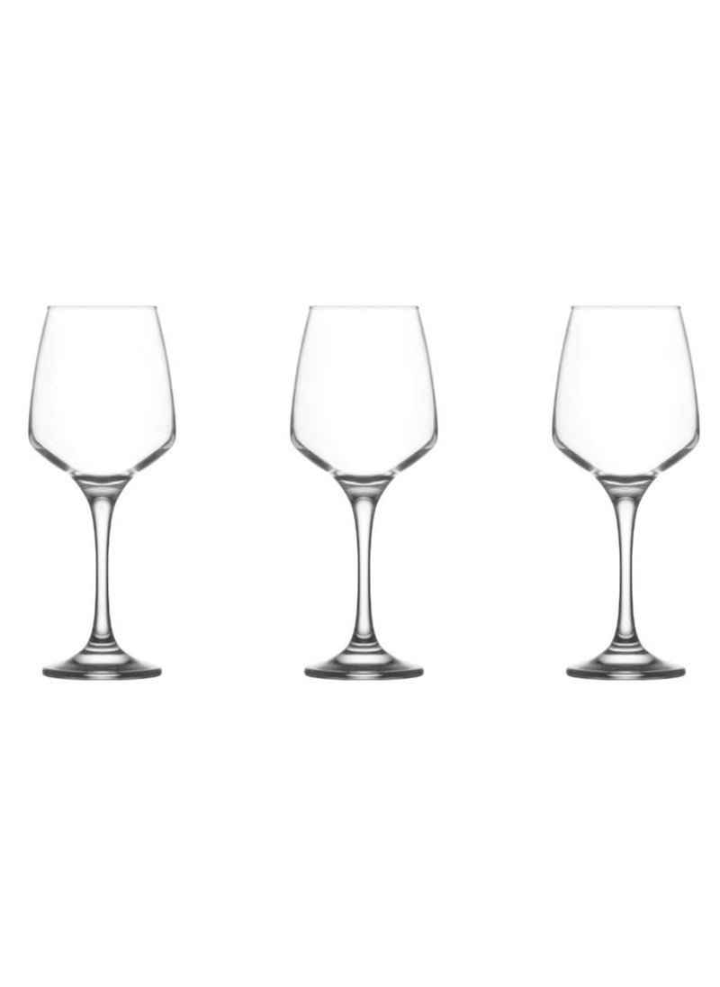 LAV LAV Ella 260cc Goblet Set – 3 Pieces – Elegant Glass Tumblers for Wine, Cocktails & Fine Beverages 