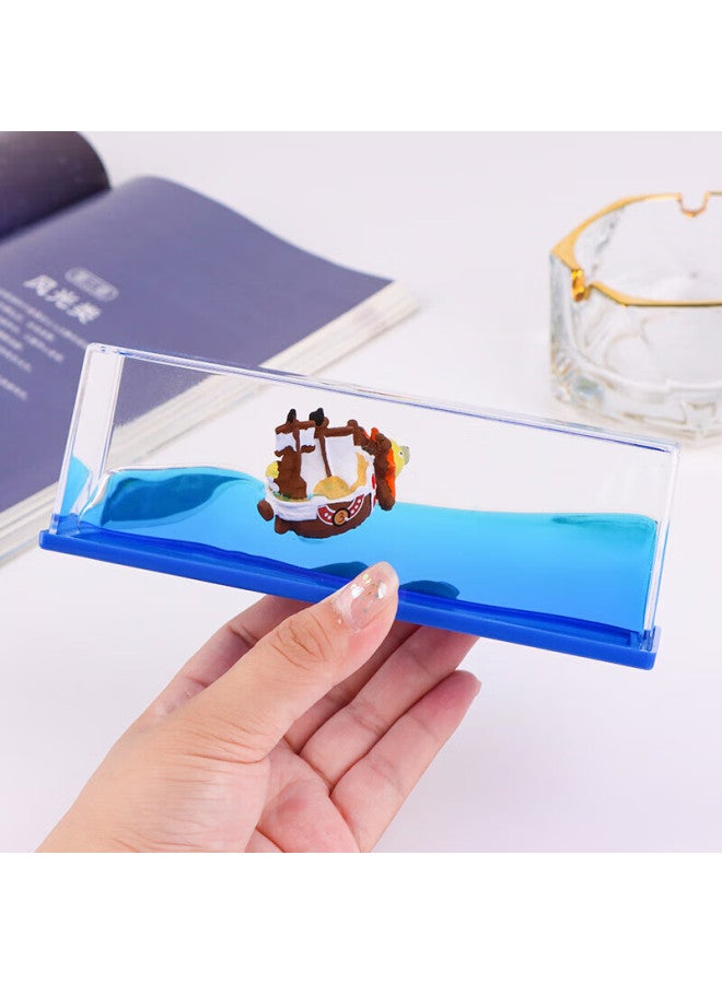 Tatanice Cruise Ship Fluid Drift Bottle Ornament, Sailboat Desktop Decoration Birthday Gift Stress Relief Decor, Wanli Yangguang - Image 2