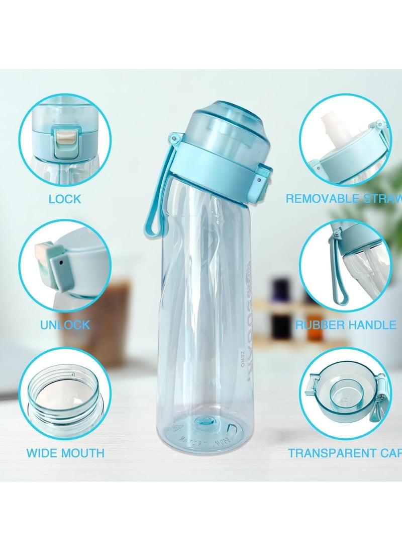 MIXDE Air Up Water Bottle, 650ML Scent Water Cup with 1 Flavour Pods,Leak Proof Sports Water Cup with Straw Suitable for Outdoor Sports,Gifts From Friends, Birthday Gifts (Blue) - Image 3