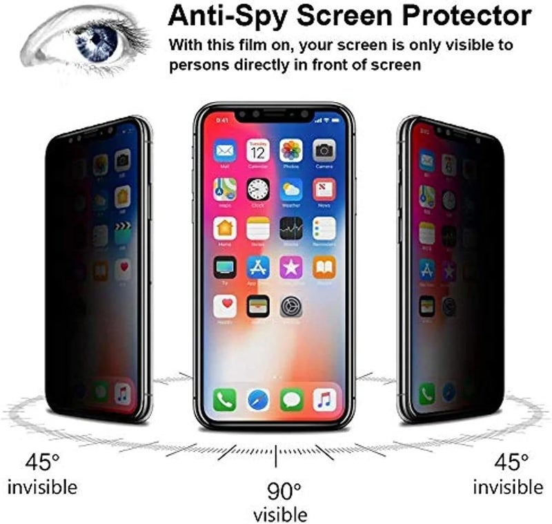 YMHML [2 Pack] Privacy Screen Protector for iPhone 11/XR, Tempered Glass Anti-Spy Bubble Free Case Friendly Easy Installation Film for iPhone 11/XR 6.1 Inch - Image 2
